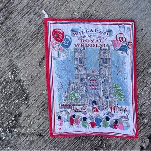 Commemorative Tea Towel Royal Wedding Prince William Will Catherine Kate